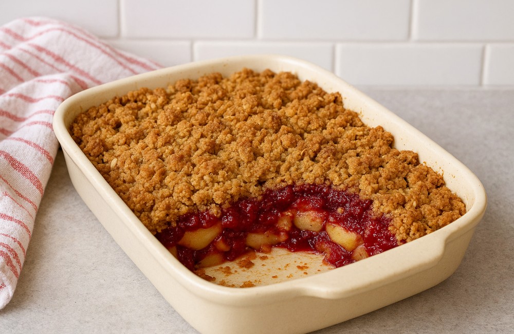 Cranberry appel kruimeltaart Cranberry appel kruimeltaart